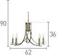 Searchlight Ascona Brass 5 Light Fitting Glass - Comet Lighting