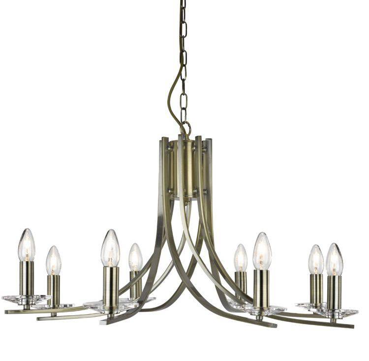 Searchlight Ascona Brass 8 Light Fitting Glass Sconces - Comet Lighting