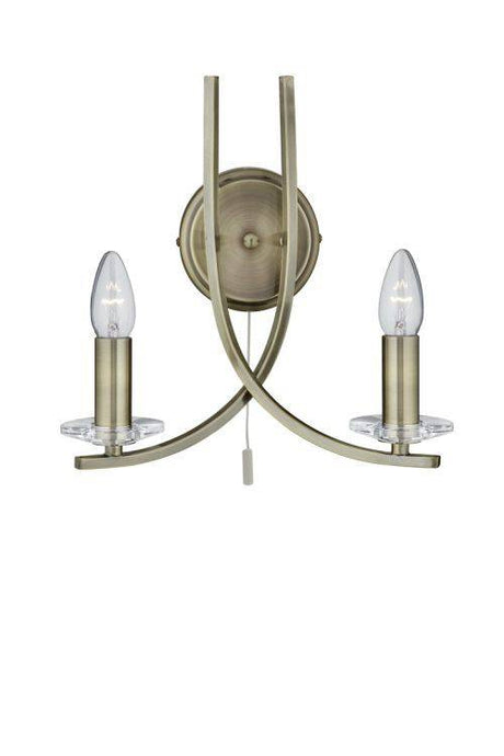 Searchlight Ascona Brass Wall Light Glass - Comet Lighting