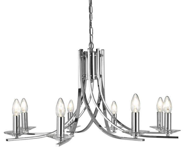 Searchlight Ascona Chrome 8 Light Fitting Glass - Comet Lighting