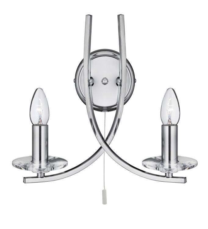 Searchlight Ascona Chrome Wall Light Glass - Comet Lighting