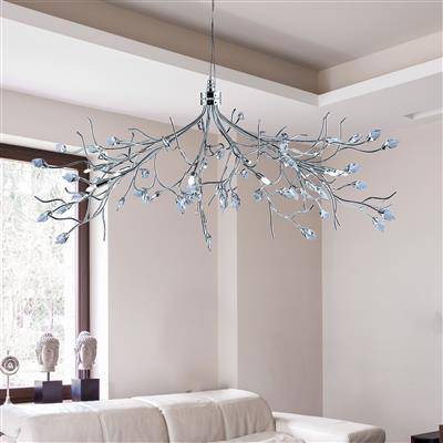 Searchlight ASTBURY 8Lt Ceiling Pendant -Chrome & Acid Glass - Comet Lighting