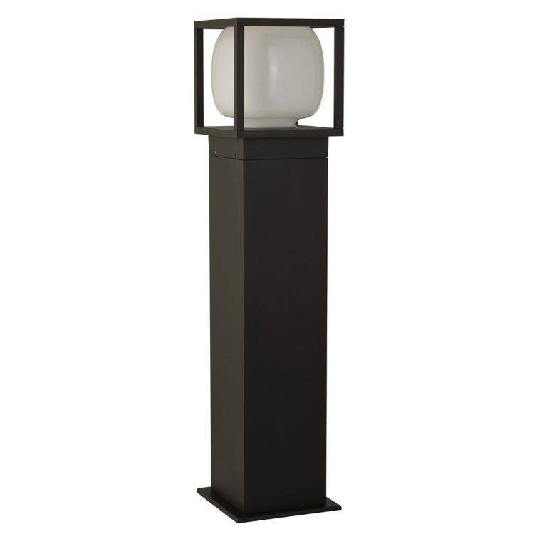 Searchlight Athens 650mm LED Outdoor Post - Black with Opal Shade - Comet Lighting