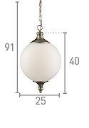 Searchlight Atom Brass Pendant Light Glass Ball Shade - Comet Lighting