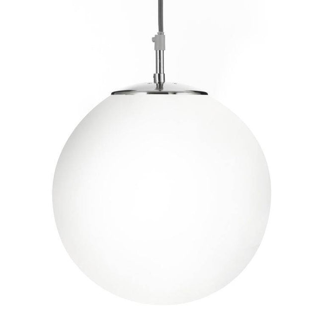 Searchlight Atom Silver Pendant Light Opal Glass - Comet Lighting