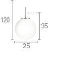 Searchlight Atom Silver Pendant Light Opal Glass - Comet Lighting