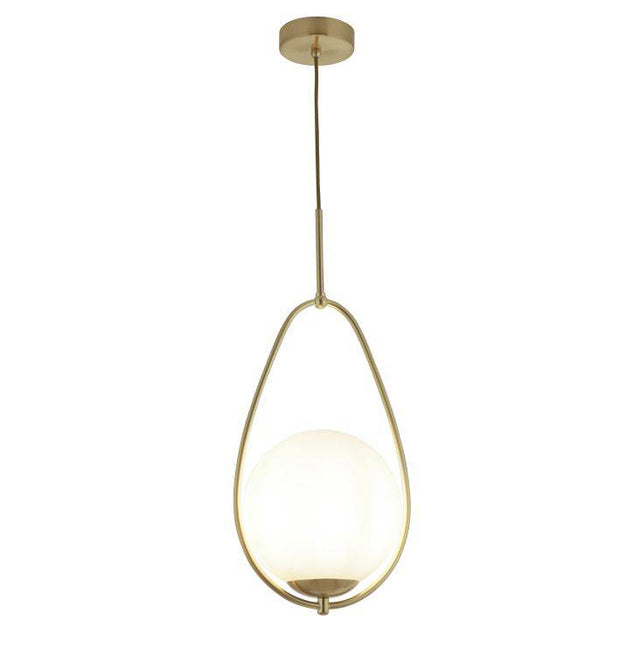 Searchlight Avalon 1Lt Ball Pendant| Gold With Opal Glass - Comet Lighting