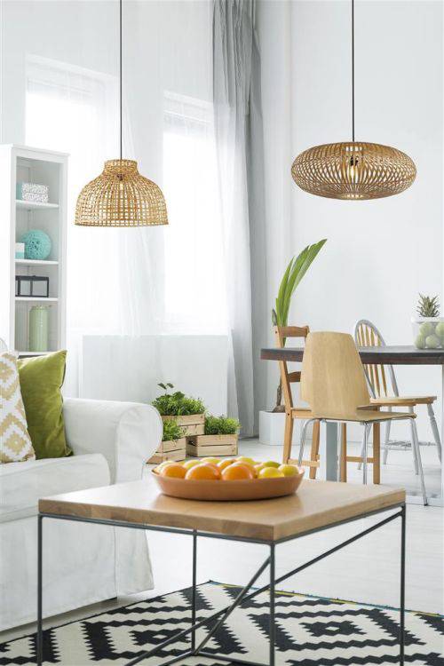 Searchlight Bali Ceiling Pendant - Bamboo Shade (A) - Comet Lighting