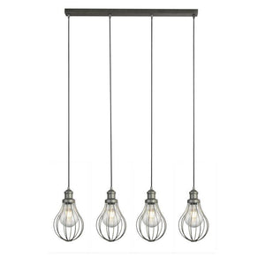 Searchlight Balloon Cage 4Lt Pendant| Pewter - Comet Lighting