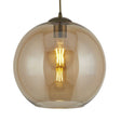 Searchlight Balls 1 Light Round Pendant 25Cm Amber Glass - Comet Lighting