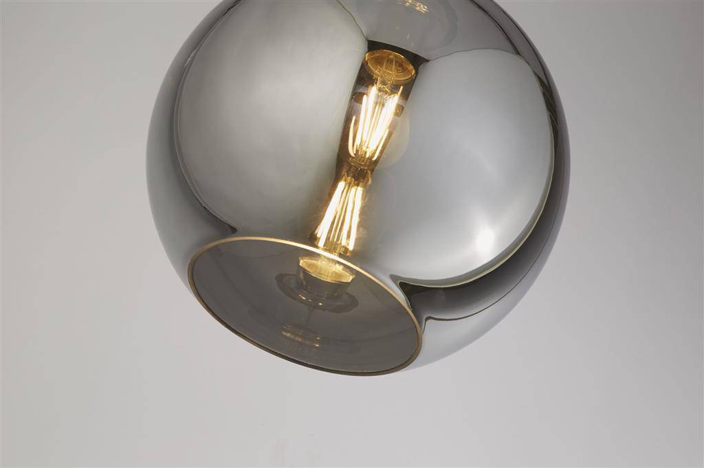 Searchlight Balls 1 Light Round Pendant 30Cm Glass Silver - Comet Lighting