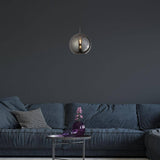 Searchlight Balls 1 Light Round Pendant 30Cm Glass Silver - Comet Lighting