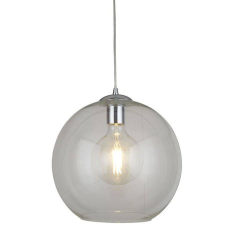 Searchlight Balls 1-Light Round Pendant| Clear Glass| Chrome - Comet Lighting