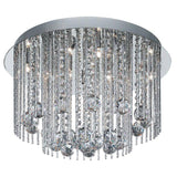 Searchlight Beatrix 8Lt Blue LED Ceiling Flush - Chrome & Crystal - Comet Lighting