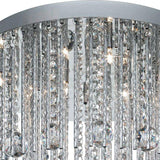 Searchlight Beatrix 8Lt Blue LED Ceiling Flush - Chrome & Crystal - Comet Lighting