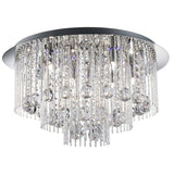 Searchlight Beatrix Chrome Blue Ceiling Light Crystal Drops - Comet Lighting