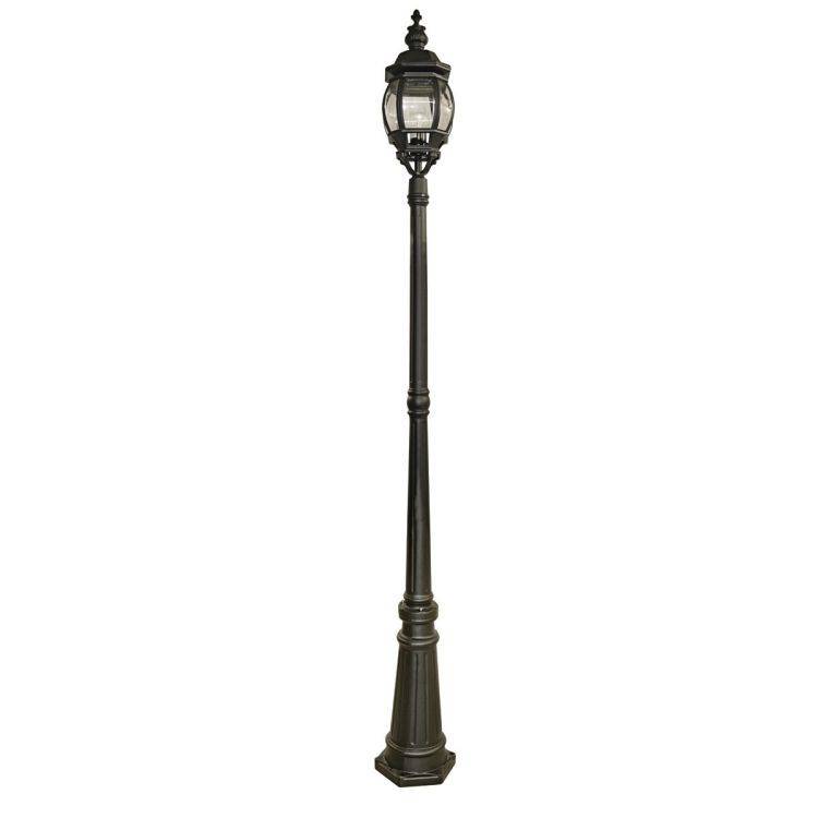 Searchlight Bel Aire Black Outdoor Post Lamp Glass - Comet Lighting