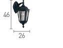 Searchlight Bel Aire Black Outdoor Wall Downlight Glass - Comet Lighting