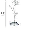 Searchlight Bellis Chrome Table Lamp Floral Glass - Comet Lighting