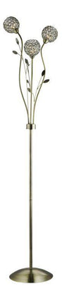 Searchlight Bellis II Brass 3 Light Floor Lamp Glass Shades - Comet Lighting