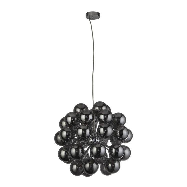 Searchlight Berry 27Lt Ceiling Pendant - Chrome & Smoke Glass - Comet Lighting