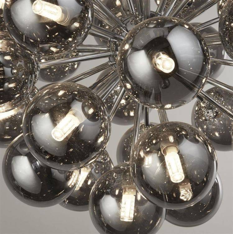 Searchlight Berry 27Lt Ceiling Pendant - Chrome & Smoke Glass - Comet Lighting