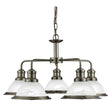 Searchlight Bistro Brass 5 Light Ceiling Fitting Acid Glass Shades - Comet Lighting