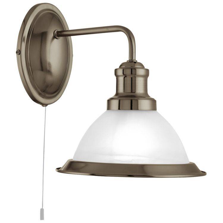 Searchlight Bistro Brass Wall Light Glass Shade - Comet Lighting