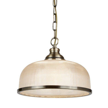 Searchlight Bistro II - 1 Light Pendant Brass Glass - Comet Lighting