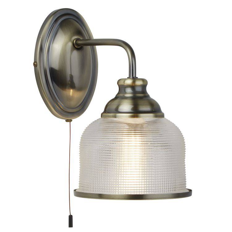 Searchlight Bistro II - 1 Light Wall Bracket Brass Glass - Comet Lighting