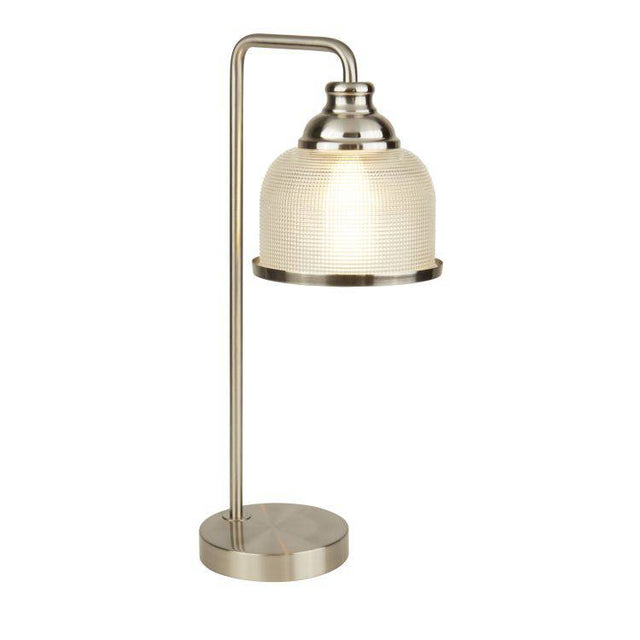 Searchlight Bistro II - 1Lt Table Lamp - Satin Silver - Comet Lighting