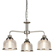 Searchlight Bistro II 3 Light Ceiling Silver Glass - Comet Lighting