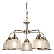 Searchlight Bistro II 5 Light Ceiling Brass Halophane Glass - Comet Lighting