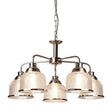 Searchlight Bistro II 5 Light Ceiling Silver Halophane Glass - Comet Lighting