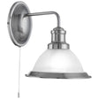 Searchlight Bistro Silver Wall Light Glass Shade - Comet Lighting