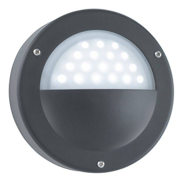 Searchlight Black 18 Circular Outdoor Wall Light Glass - Comet Lighting