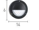 Searchlight Black 18 Circular Outdoor Wall Light Glass - Comet Lighting