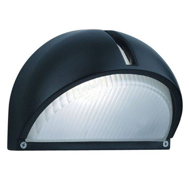 Searchlight Black Half Moon Outdoor Light Ridged Glass - Comet Lighting