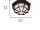 Searchlight Black Hexagonal Flush Outdoor Sanded Glass - Comet Lighting