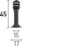 Searchlight Black Small Bollard Light Glass Diffuser - Comet Lighting