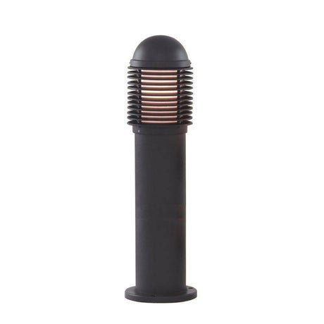 Searchlight Black Small Bollard Light Ridged White Diffuser - Comet Lighting