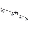 Searchlight Blocs Black Chrome 4 Light Adjustable Bar Spotlight With Ice Cube Glass (9884BC) - Comet Lighting