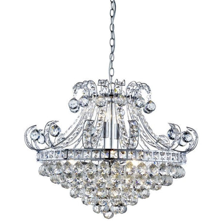 Searchlight Bloomsbury 6 Light Chandelier Crystal Decoration - Comet Lighting