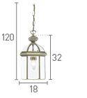 Searchlight Brass Domed Lantern Glass Shade - Comet Lighting