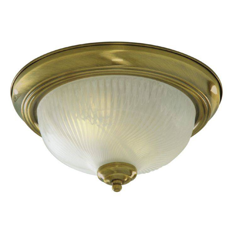 Searchlight Brass Flush Light Opal Glass Diffuser - Comet Lighting