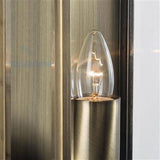 Searchlight Brass Rectangular Outdoor Wall Light BevelLED Glass - Comet Lighting