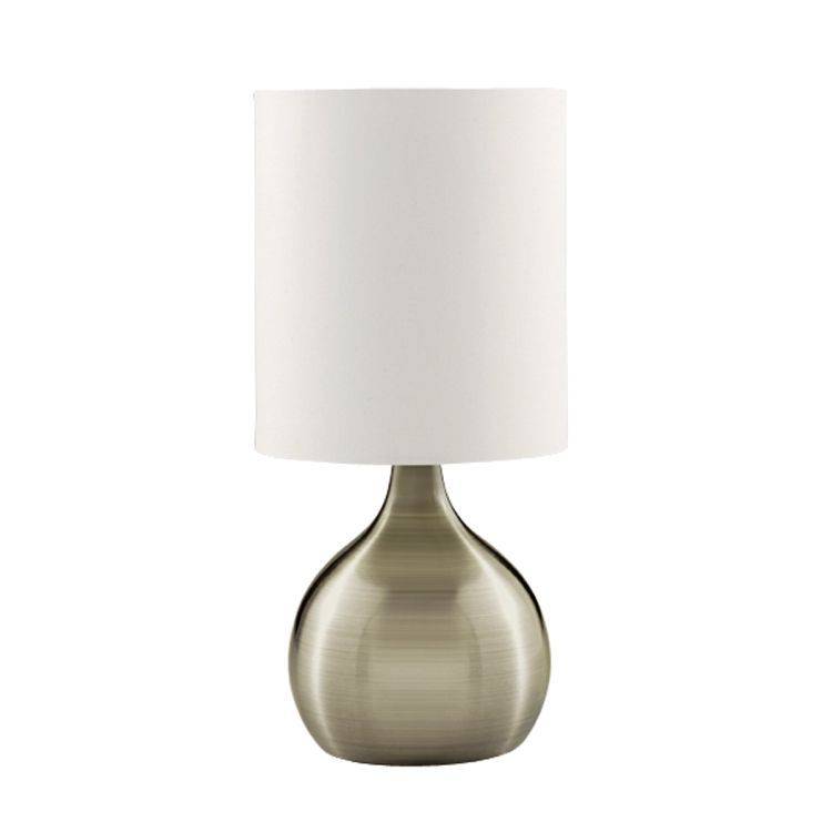 Searchlight Brass Touch Table Lamp White Shade - Comet Lighting