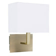 Searchlight Brass Wall Light White Rectangular Shade - Comet Lighting