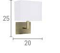 Searchlight Brass Wall Light White Rectangular Shade - Comet Lighting