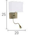 Searchlight Brass Wall Light White Shade Incorporating Flexi-Arm - Comet Lighting